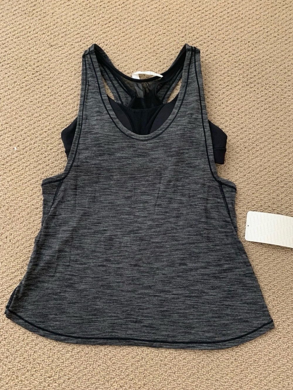 Lululemon medium 8 Charcoal Gray Performance Tank Top